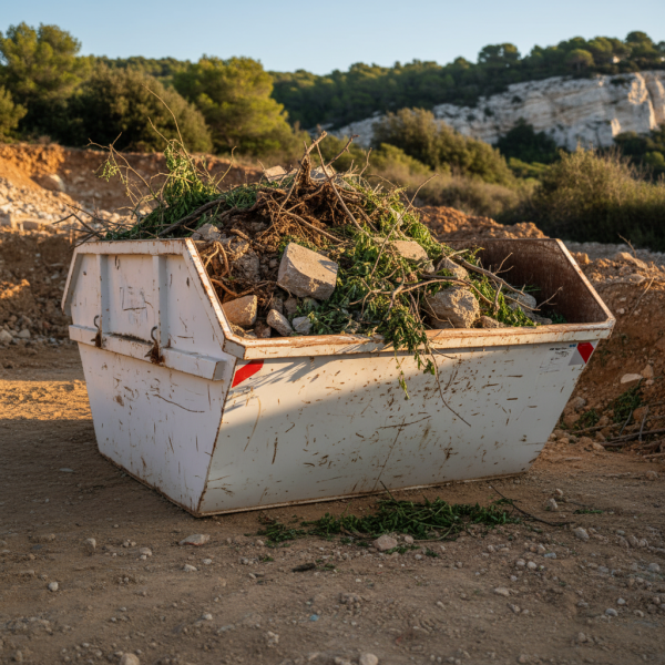 Devis location benne à terre de 7m3 pour particuliers à Marseille vers le Roucas-Blanc : nettoyage complet de votre chantier de terrassement