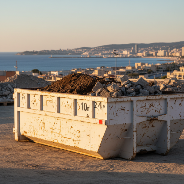 Location benne de 10m3 pour évacuer la terre des professionnels à Marseille vers l'Estaque : dépose directe sur votre chantier de construction