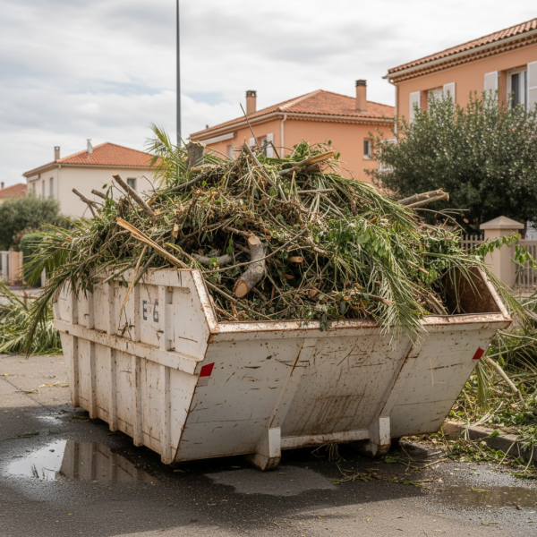 Location de benne pour végétaux de 10m3 pour les particuliers à Marseille vers Saint-Barnabé : retrait très rapide après une grosse tempête
