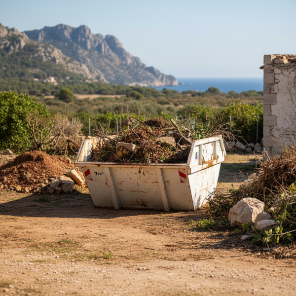 Réserver une benne à terre de 7m3 pour particuliers à Marseille vers les Goudes : débarras efficace de votre très grand jardin